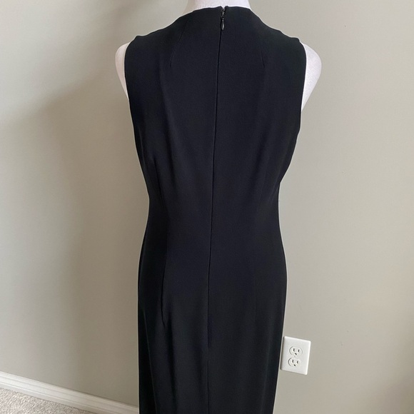 Liz Claiborne Black Sleeveless Long Dress with Slit - Picture 3 of 6